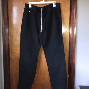 Figs black moto scrub pants
